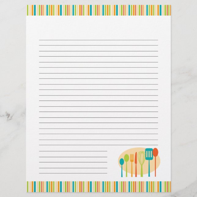 Retro Küche Kochen Utensitäten Rezepte Seiten (Vorderseite)