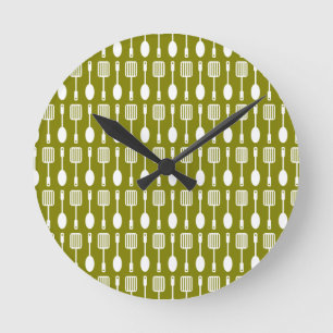 Retro Küche Kochgeschirr Runde Wanduhr