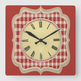 Retro-Küche Quadratische Wanduhr