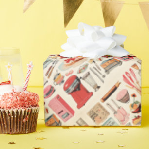 Retro Küchen Kuchen und Werkzeuge Geschenkpapier