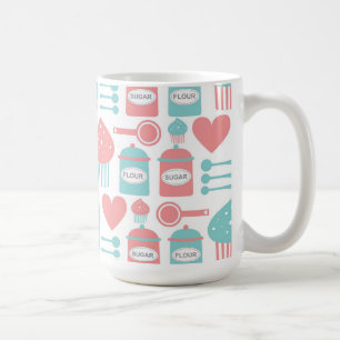 Retro Küchen-Rosa u. Türkis u. Kuchen-Tasse Tasse