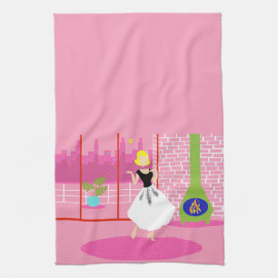 Retro-Küchenhandtuch in Rosa Handtuch