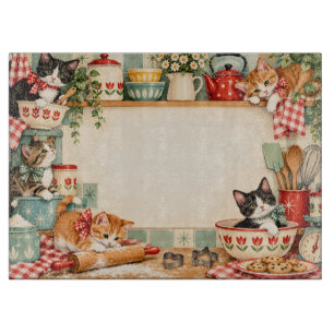 Retro-Küchenkatzen-Schneidbrett Schneidebrett