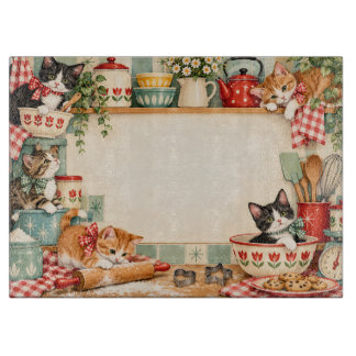 Retro-Küchenkatzen-Schneidbrett Schneidebrett