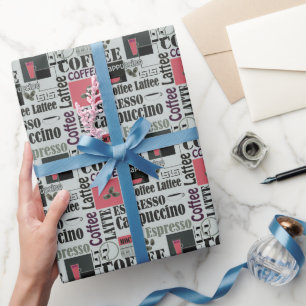 Retro-Küchenmuster für Espresso Latte Geschenkpapier