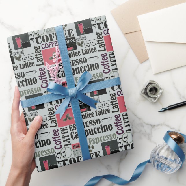Retro-Küchenmuster für Espresso Latte  Geschenkpapier (Schenken)
