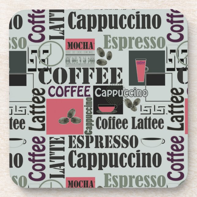 Retro-Küchenmuster für Espresso Latte  Getränkeuntersetzer (Vorderseite)
