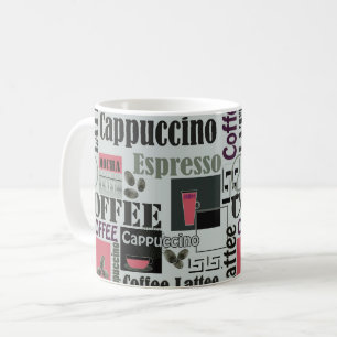 Retro-Küchenmuster für Espresso Latte Kaffeetasse
