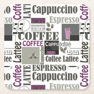 Retro-Küchenmuster für Espresso Latte Rechteckiger Pappuntersetzer