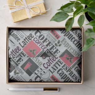 Retro-Küchenmuster für Espresso Latte  Seidenpapier