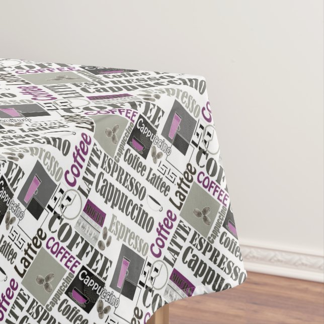 Retro-Küchenmuster für Espresso Latte  Tischdecke (Beispiel)