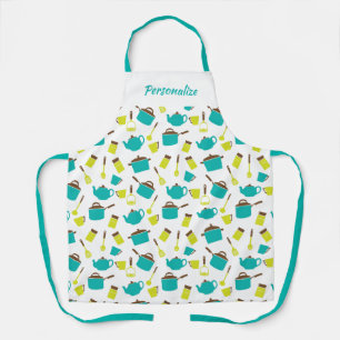 Retro Küchentöpfe Pans Utensils Women's Cooking Schürze