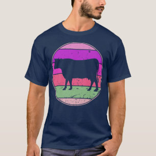 Retro Kuh Vintage Rinderzucht Bauer 80 T-Shirt