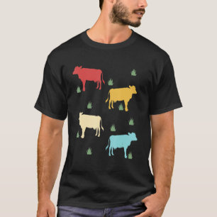 Retro-Kuh-Wiese-Bauer-Landwirtschaft T-Shirt