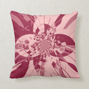 Retro Kunst-Deko-Rosa-Blumenmuster Kissen