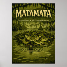 Retro-Kunst der Matamata-Sumpfkreatur
