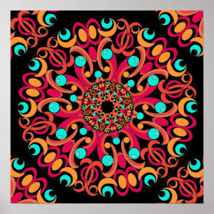 Retro Kunst-Kaleidoskop-Plakat Poster