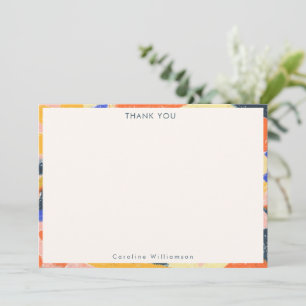 Retro Künstlerische Abstrakte botanische Personali Dankeskarte