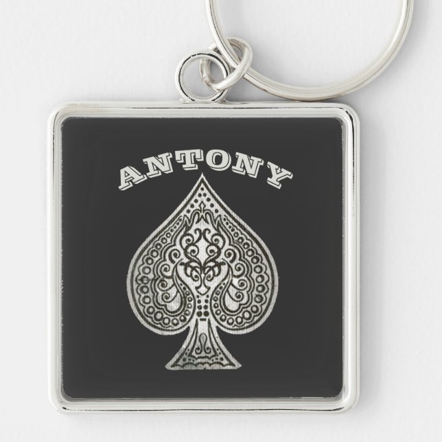 Retro künstlerisches PokerKaroass personalisiert Schlüsselanhänger (Vorne)