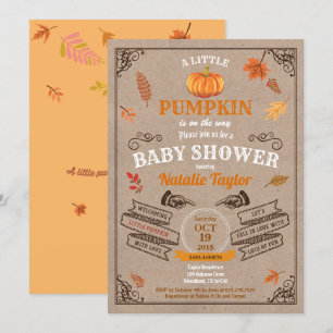 Retro Kürbis Babydusche Vintag Einladung
