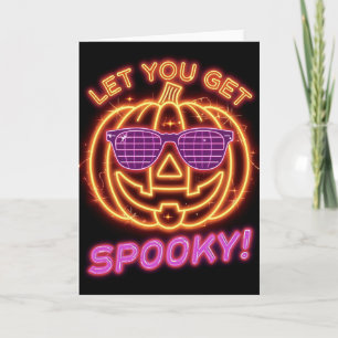 Retro-Kürbis-Disco-Halloween-Grußkarte – 5x7 Karte