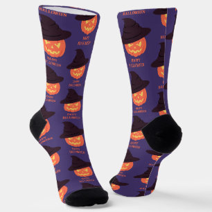 Retro-Kürbis-„Happy Halloween“-Socken – Vintage Socken