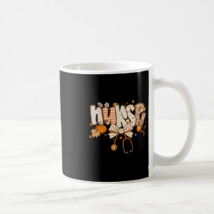 Retro-Kürbis-Krankenschwester-Leben Stethoskop Her Kaffeetasse