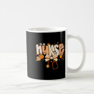 Retro-Kürbis-Krankenschwester-Leben Stethoskop Her Kaffeetasse