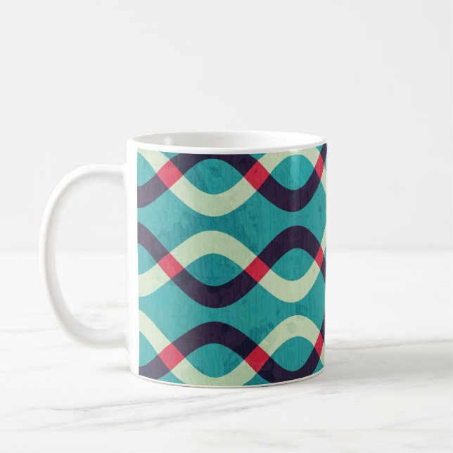 Retro Kurven: Grunge Muster Effekt. Kaffeetasse (Links)
