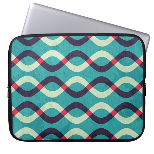 Retro Kurven: Grunge Muster Effekt. Laptopschutzhülle (Vorderseite)