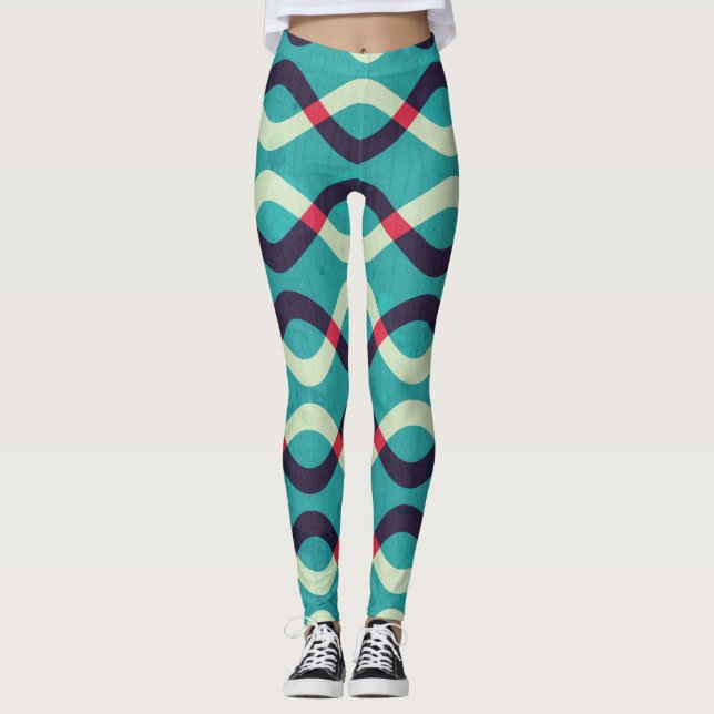 Retro Kurven: Grunge Muster Effekt. Leggings (Vorderseite)