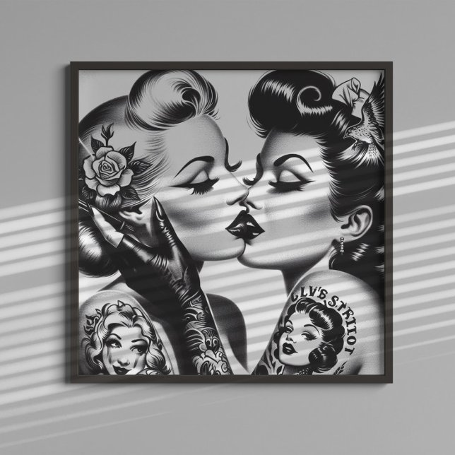 Retro Kuss Pin-ups Poster (Von Creator hochgeladen)