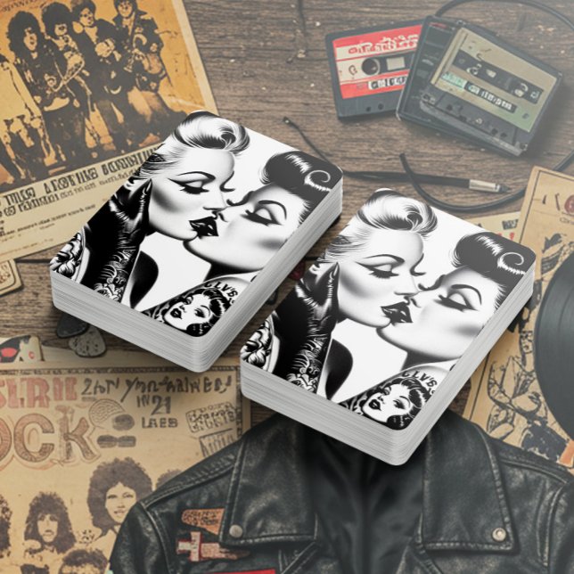 Retro küssende Pin-ups Spielkarten (Von Creator hochgeladen)