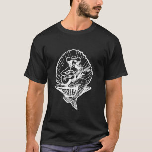 Retro-Küstencowgirl Vintage-Sirene spielt Banjo T-Shirt