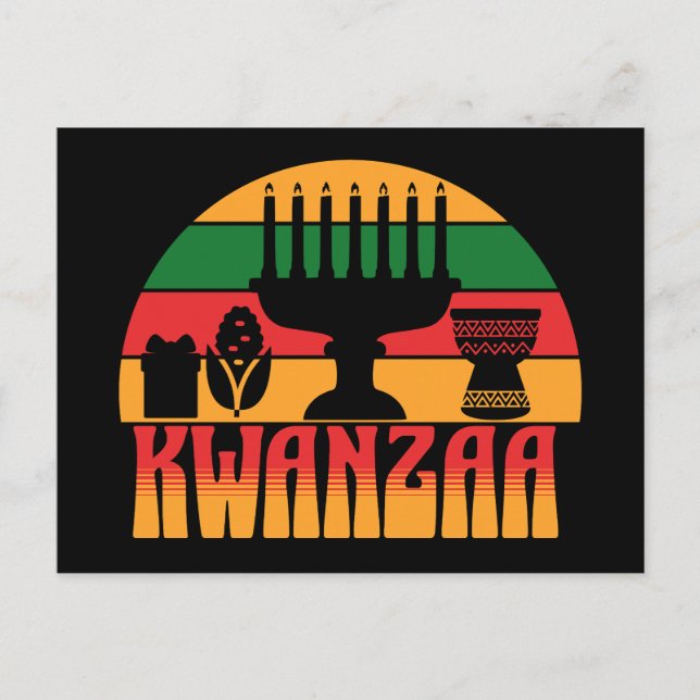 Retro Kwanzaa Postkarte (Vorderseite)