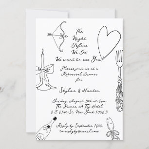 Retro La Dolce Vita Hochzeit Probe Dinner Einladung