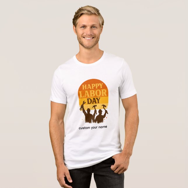 Retro Labor-Day-Stimmung Tri-Blend Shirt (Vorderseite voll)