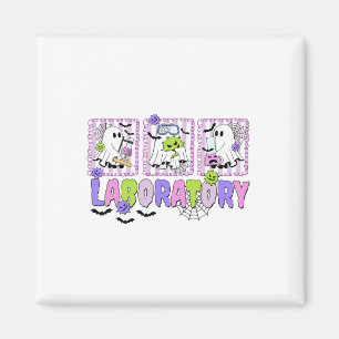 Retro Laboratory Halloween Ghost Labrador Tech Med Magnet