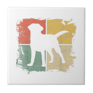 Retro Labrador Owner Gift Golden Fliese