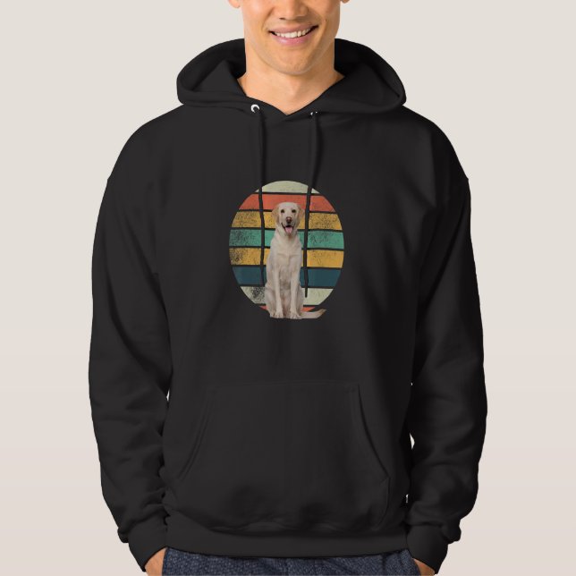 Retro Labrador Retriever Mutter Vater Hund Hoodie (Vorderseite)