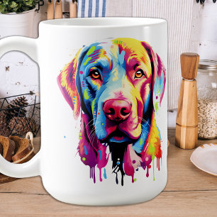 Retro Labrador Retriever Pop Art Colorful Dog Tasse