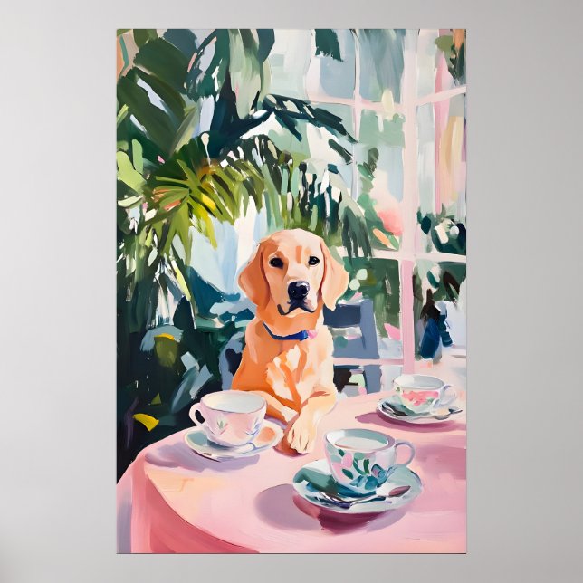 Retro Labrador Retriever Poster, Labrador Poster (Vorne)