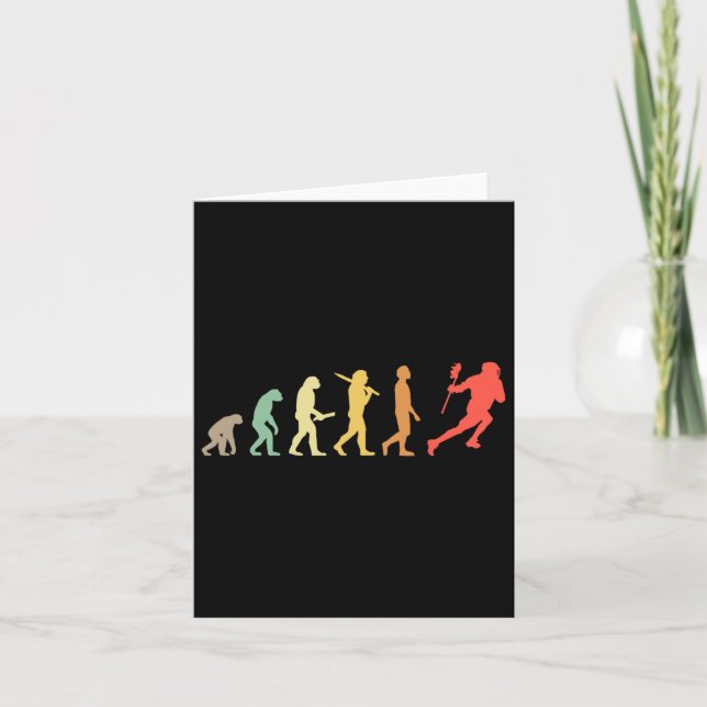 Retro Lacrosse Evolution Geschenk für Lacrosse Spi Karte (Vorderseite)