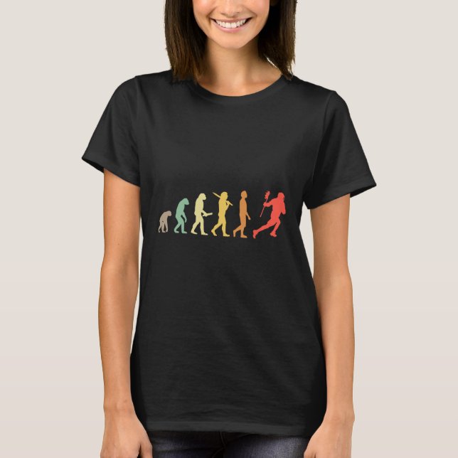 Retro Lacrosse Evolution Geschenk für Lacrosse Spi T-Shirt (Vorderseite)