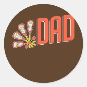 Retro-Lacrosse-Spieler-Eltern Vintage-Daddy Runder Aufkleber
