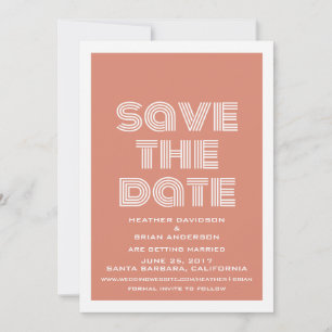 Retro laden Sie Save the Date ein, orange