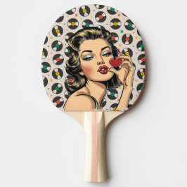 Retro Lady Tischtennis Schläger