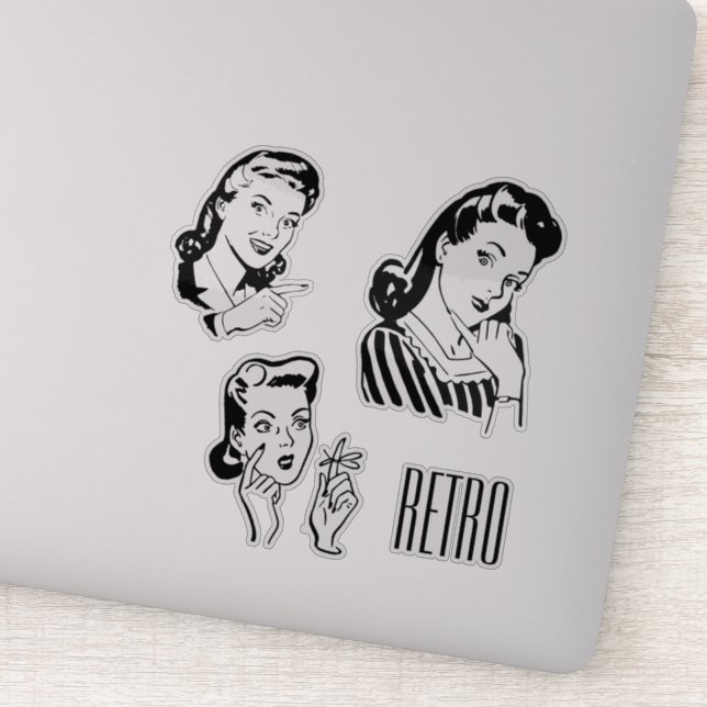Retro Ladys Custom Cut Vinyl Sticker (Detail)