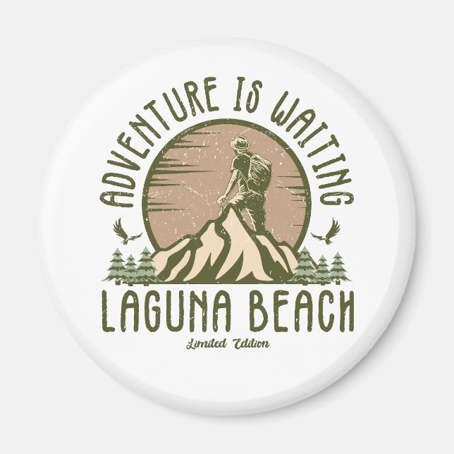 Retro Laguna Beach Wandern Magnet (Vorne)