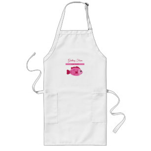 Retro-Lake-Abenteuer Rosa Fisch Vintage-Design Lange Schürze